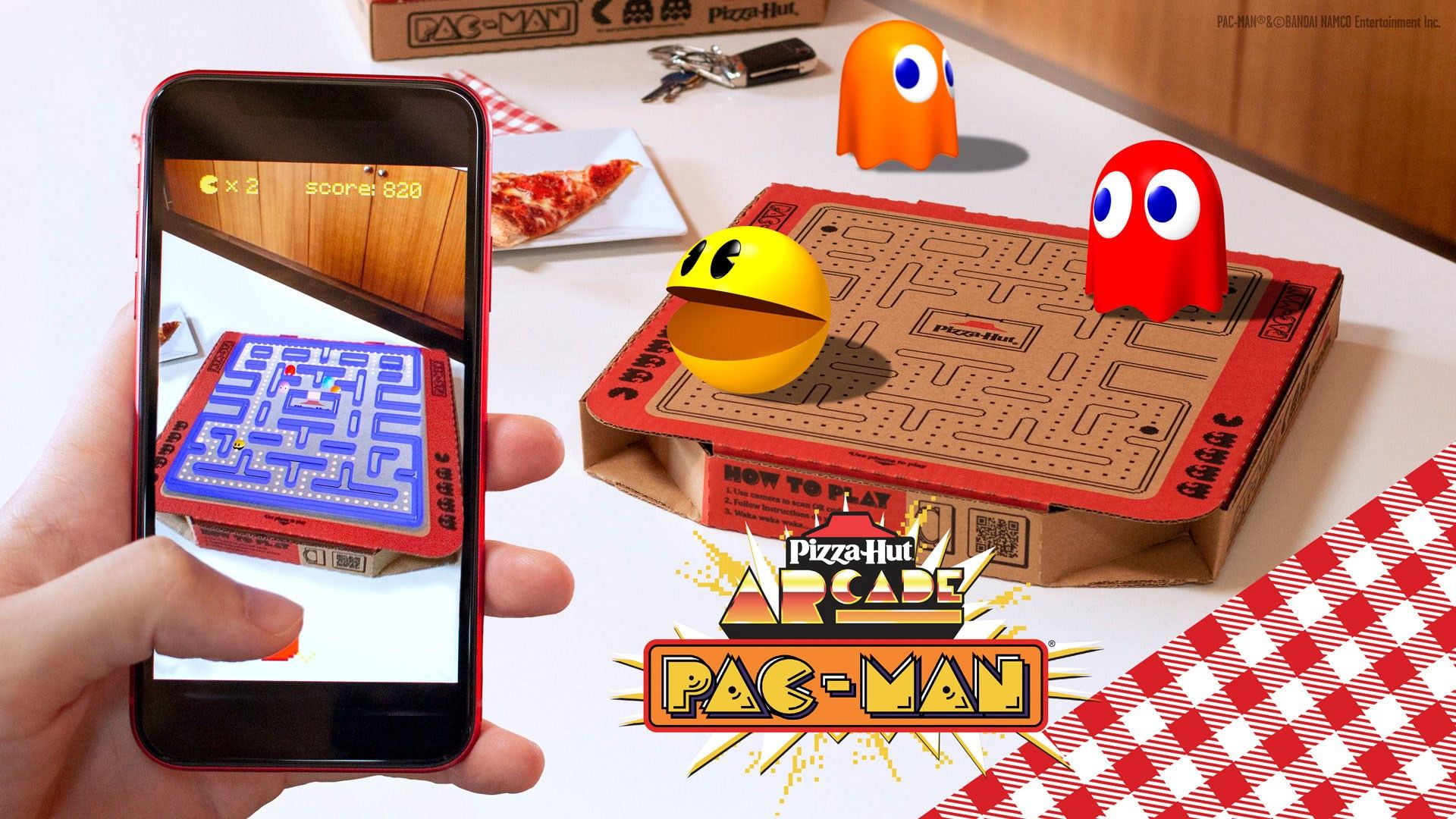 必勝客和復古遊戲 PAC-MAN 合作推出限量版披薩盒和 AR 遊戲(Source: Pizza Hut)